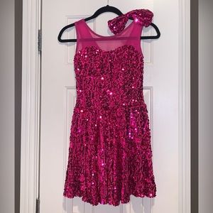 Weissman hot pink sequined dance costume